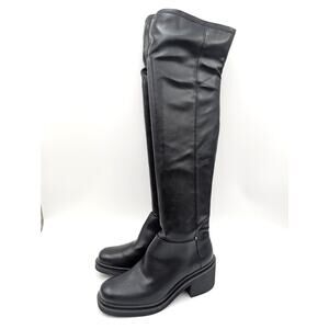 Franco Sarto Kelly Over-The-Knee Boots Round Toe Women's Black Size US9.5 EU40.5